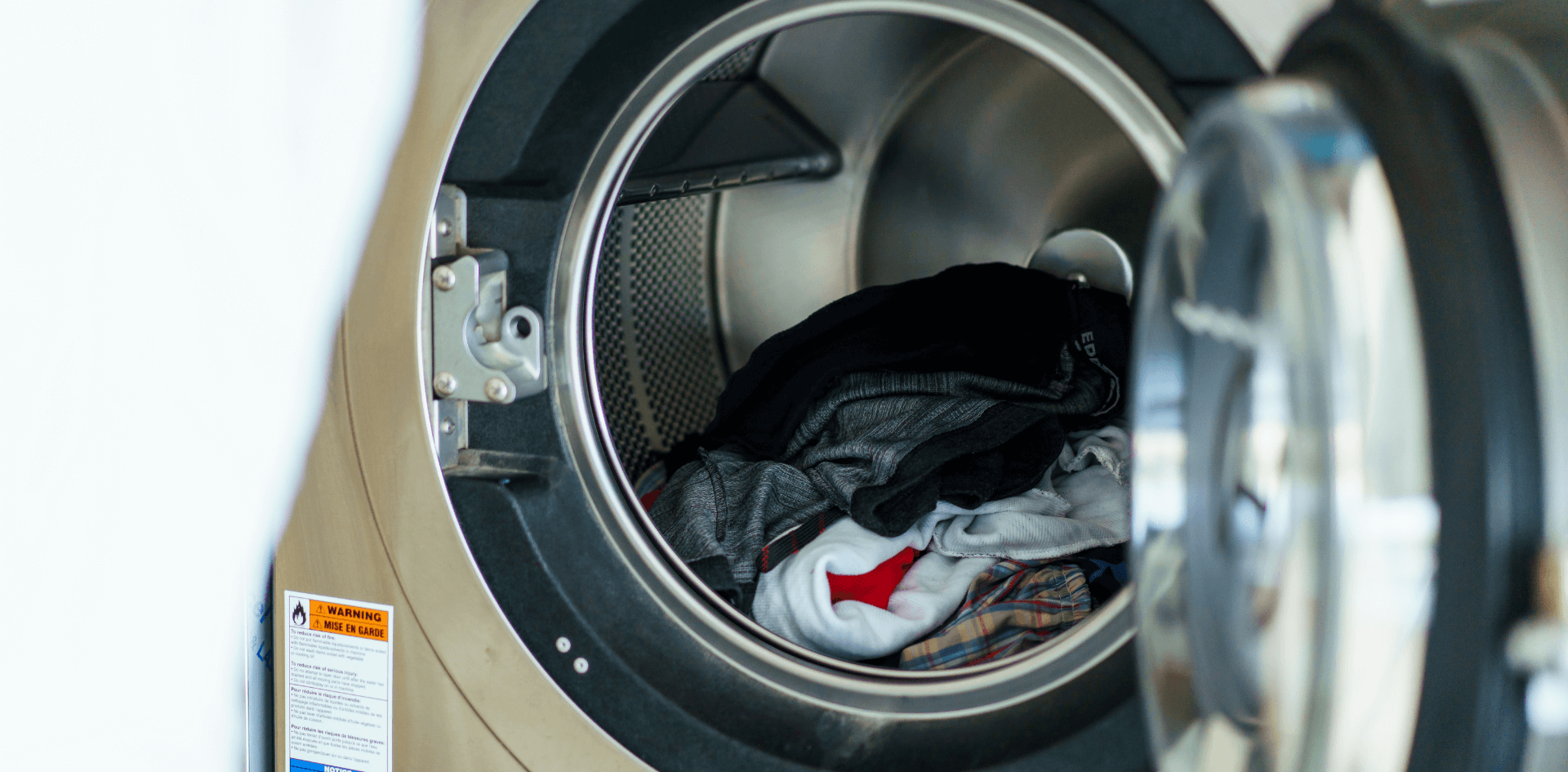 A washing machine with mildew.