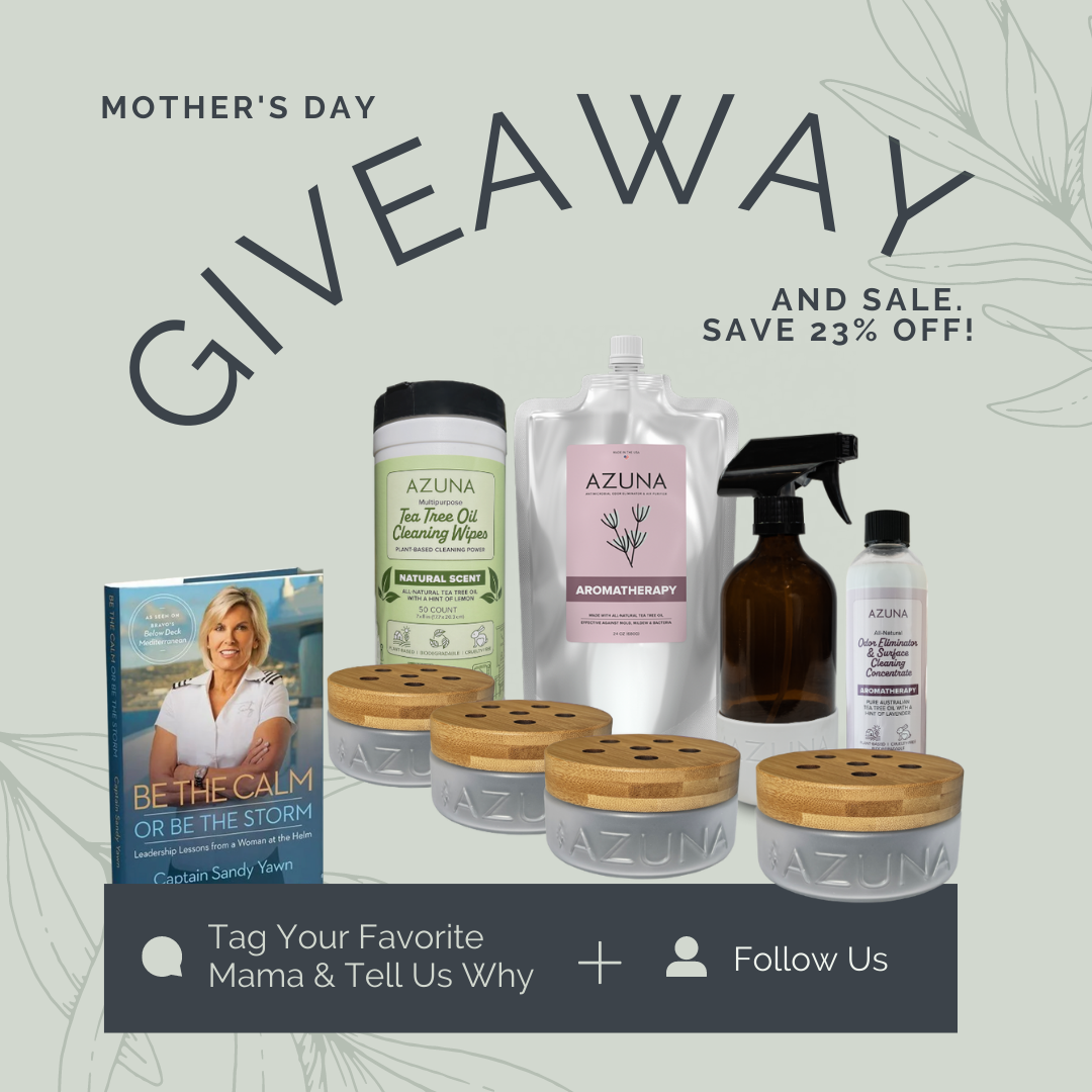 Sale graphic offering 23% off on Azuna products with bold promotional messaging