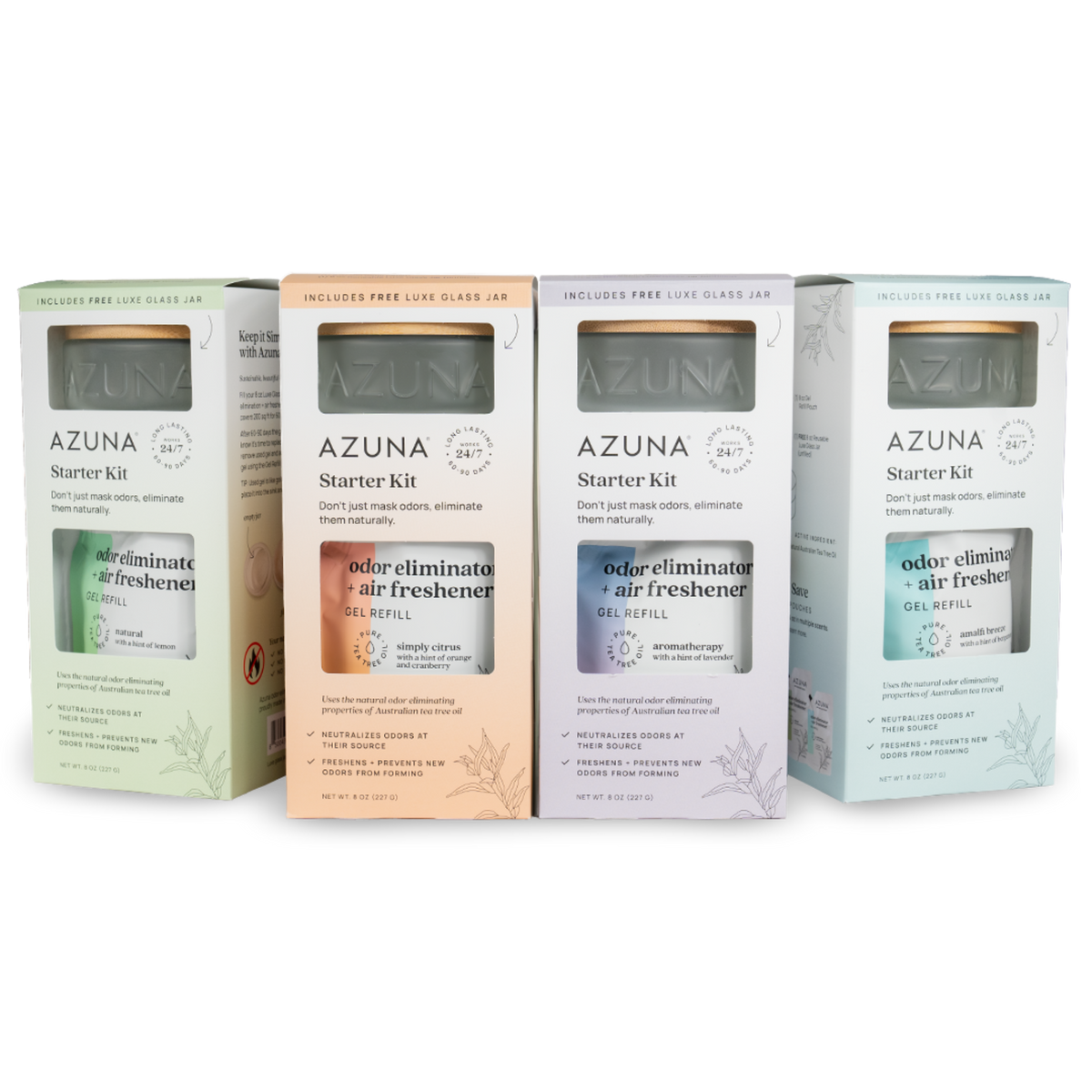 Luxe Glass 8oz Fresh Collection Odor Eliminator 4 pack –Azuna
