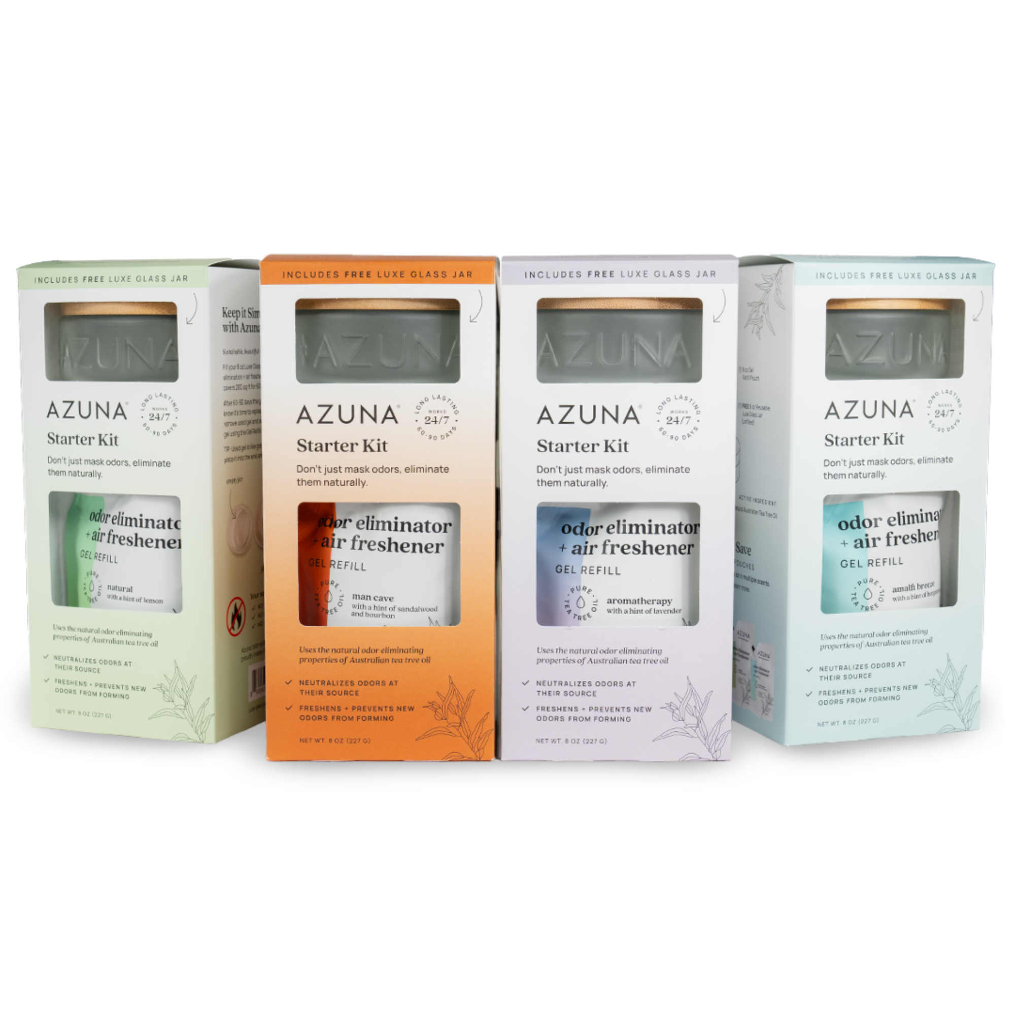 Luxe Glass 8oz Fresh Collection Odor Eliminator 4 pack