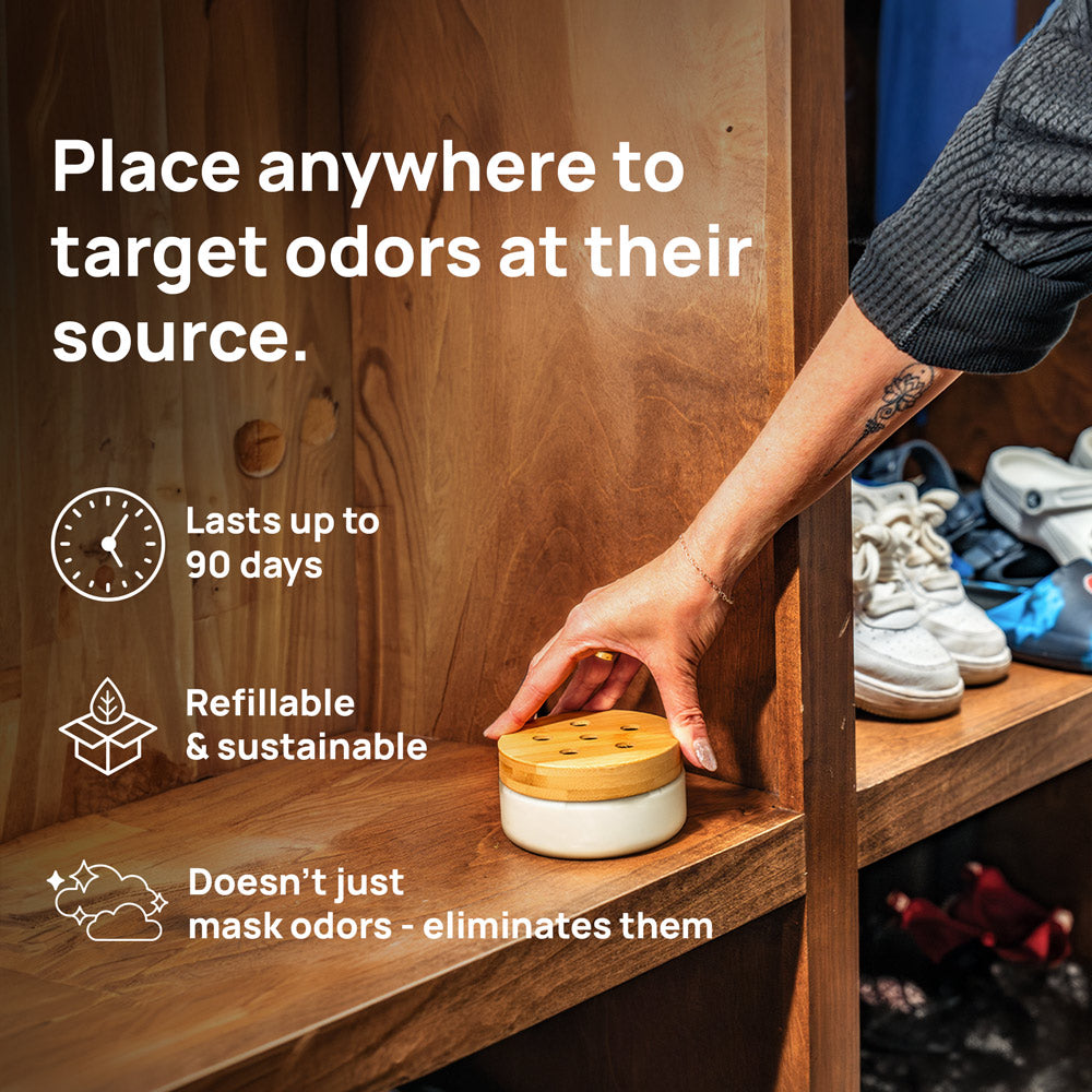 place anywhere to target odors at their source
