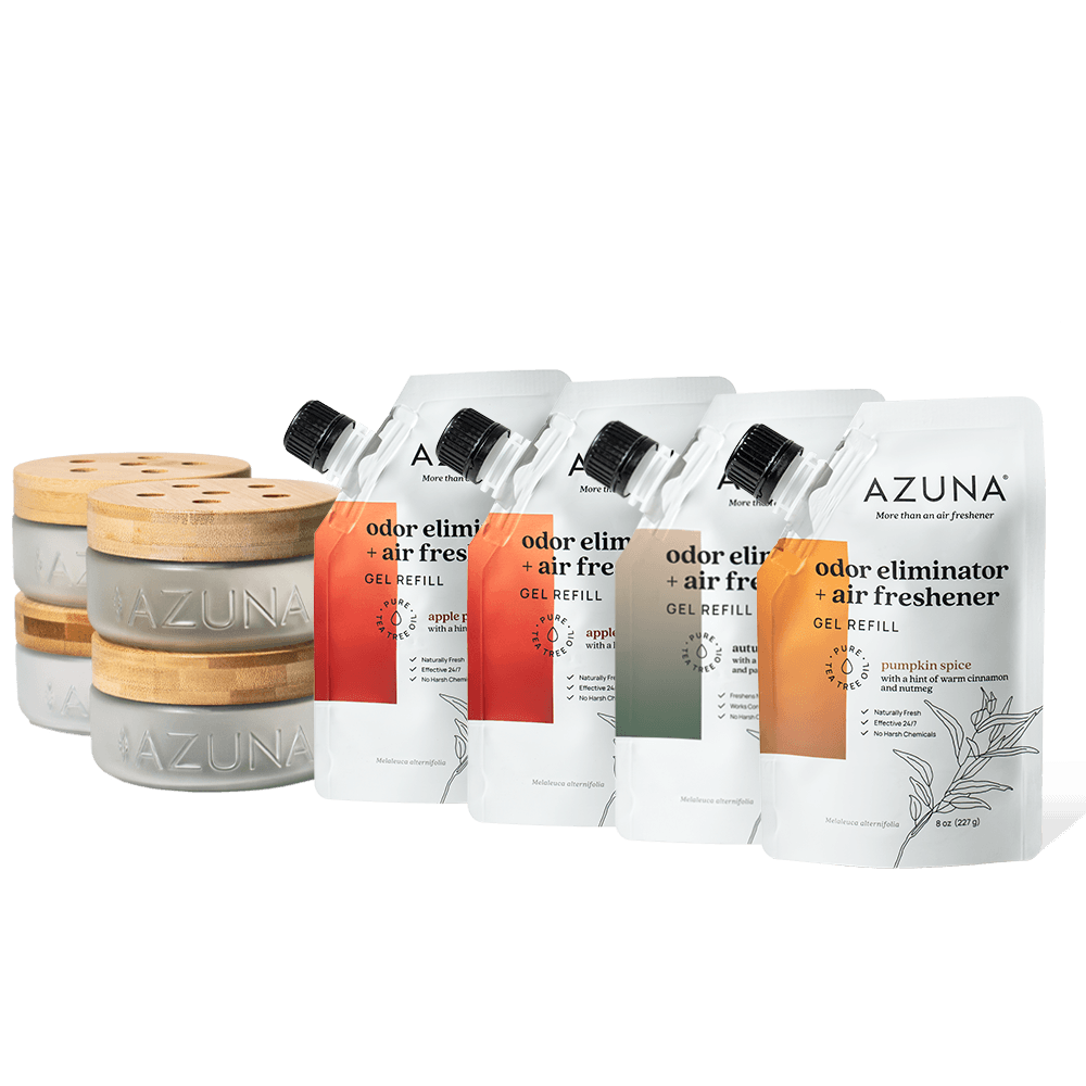 Azuna Air Purifier Luxe Glass Odor Eliminator 4 Room Starter Variety Kit